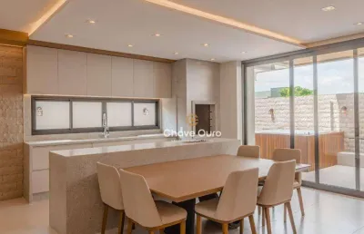 Sobrado alto padrão com 3 suítes em condomínio fechado à venda, 220 m² por r$ 1.870.000 - parque verde - cascavel/pr