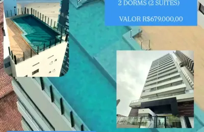 Balneário maracanã frente mar 2 dorms (2 suites) + sacada gourmet