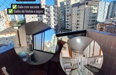 Apto mobiliado 1 dorm / sala c/ sacada, salão de festas