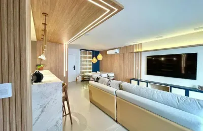 Apartamento mobiliado com 3 suítes sendo uma master em jurerê internacional- florianópolis/sc