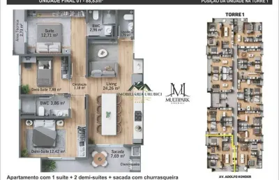 Apartamento com 3 quartos à venda no Centro, Urubici 