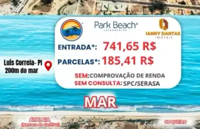 Terreno à venda na avenida senador joaquim pires, praia peito de moça, luís correia, 150 m2 por r$ 37.500