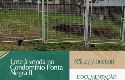 Lote à venda no condomínio residencial ponta negra ii – manaus