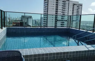 Kks- para investir ou morar em boa viagem 1 quarto, andar alto, vista livre,24m²