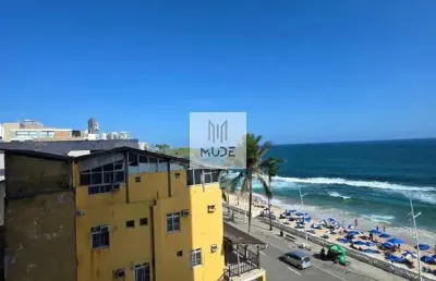Edifício bahia de todos os santos -3 quartos sendo 1 suíte - 90m² -  garagem - vista mar e camarote carnaval-  frente a praia- à venda na barra