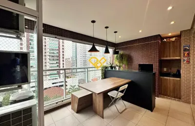 3 quartos sendo 1 suíte ,2 wcs,1 vaga demarcada , varanda gourmet,150 metros da praia pompéia - santos