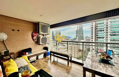 3 quartos sendo 1 suíte ,2 wcs,1 vaga demarcada , varanda gourmet,150 metros da praia pompéia - santos
