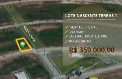 Cidade alpha/terras 1! baixou pra vender logo! lote com lateral livre ao lado da praça principal!