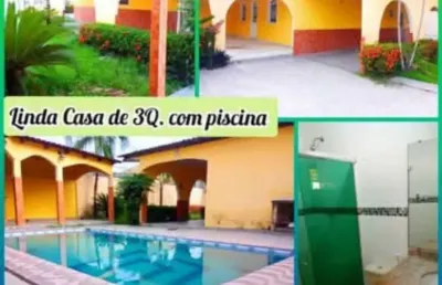 Linda casa com piscina no conjunto canaranas, bairro cidade nova; localização privilegiada, próximo de comércio etc.