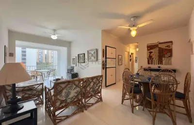 Apartamento com varanda e vista livre a uma quadra da praia das pitangueiras de 3 quartos com 1 vag