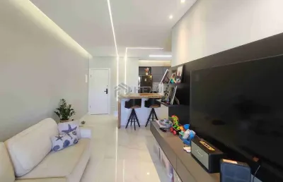 Apartamento beira mar, varanda gourmet, reformado, lazer, praia do tombo, guaruja | hexus