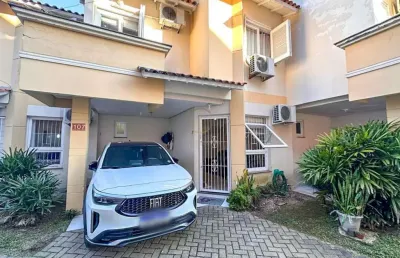 Ótimo sobrado semi mobiliado em condominio fechado com baixo custo, espaço gourmet/churrasqueira e uma vaga de garagem