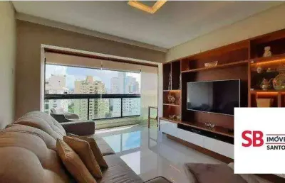Apartamento com 3 dormitórios à venda, 143 m² -  ponta da praia - santos/sp