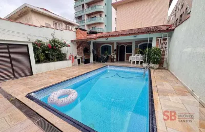 Sobrado com 4 dormitórios à venda, 380 m² por r$ 2.500.000,00 - embaré - santos/sp
