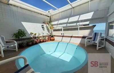 Cobertura com 3 dormitórios à venda, 330 m² por r$ 1.600.000 - piscina  embaré - santos/sp