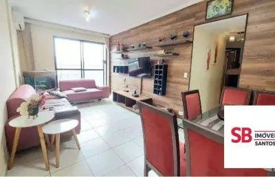 Apartamento com 2 dormitórios à venda, 82 m² - embaré - santos/sp