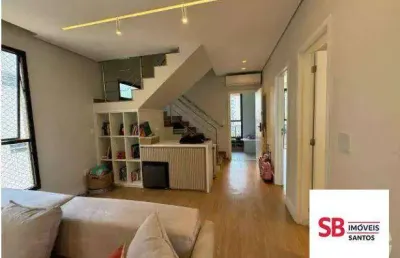 Cobertura com 4 dormitórios à venda, 196 m² - embaré - santos/sp