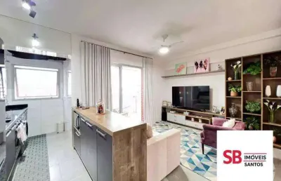 Apartamento com 1 dormitório à venda, 47 m² por r$ 795.000 - boqueirão - santos/sp