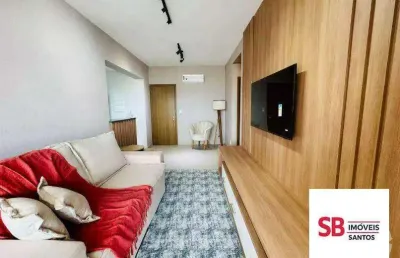 Apartamento com 1 dormitório à venda, 60 m² por r$ 850.000 - boqueirão - santos/sp