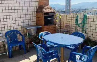 Cobertura com 3 dormitórios à venda, 142 m² por r$ 852.000 - boqueirão - santos/sp