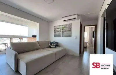 Apartamento com 1 dormitório à venda, 56 m² por r$ 689.000 - boqueirão - santos/sp
