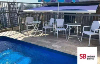 Cobertura com 2 dormitórios à venda, 180 m² por r$ 920.000 - embaré - santos/sp