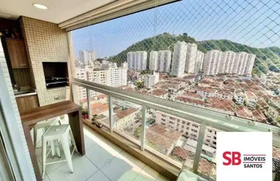 Apartamento com 2 dormitórios à venda, 85 m² por r$ 920.000,00 - marapé - santos/sp