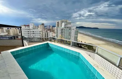 Cobertura na aviação – praia grande - 145m² úteis, piscina privativa, 2 suítes!