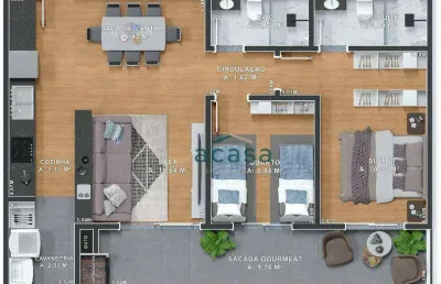 Apartamento com 1 suíte e 1 dormitório à venda por r$ 476.956 - jardim cassol - cascavel/pr