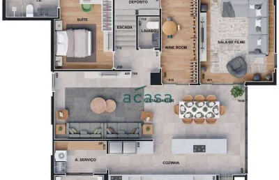 Apartamento duplex à venda, 264 m² por r$ 2.560.000,00 - tropical  - cascavel/pr