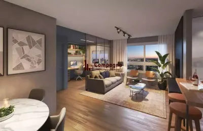 Apartamento de 02 dormitórios. 59m² privativos, churrasqueira e vaga, com suíte