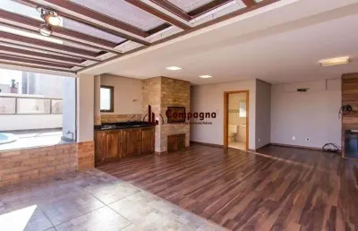 Cobertura 3 dormitórios, piscina, lareira, vista e 3 vagas no solarium lindóia