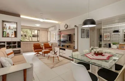 Apto com 2 dorm.,(1 suite), sala ampla com 2 ambientes, cozinha americana,  elevador, box duplo