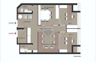 Sala comercial 64,31m² mobiliada - no stone hills business - excelente oportunidade de investimento