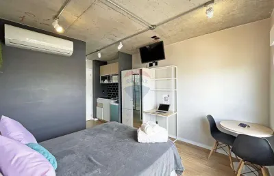 Apartamento stúdio , mobiliado, decorado e equipado, pronto para morar ou investimento., na rua dona eugênia, n. 415, bairro santa cecilia.