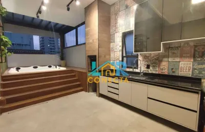 Cobertura com 3 dormitórios à venda, 191 m² por r$ 1.800.000,00 - pompéia - santos/sp