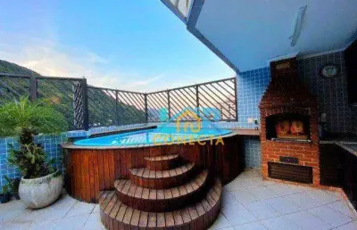 Cobertura com 3 dormitórios à venda, 176 m² por r$ 799.000,00 - marapé - santos/sp