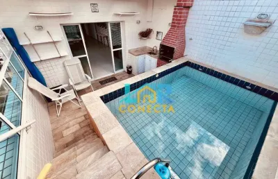 Cobertura com 3 dormitórios à venda, 208 m² por r$ 1.290.000,00 - marapé - santos/sp