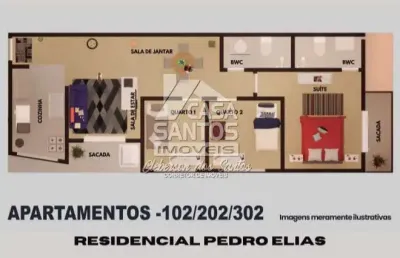 Apartamento com 3 quartos à venda na rua pedro elias graciano, centro, pinhais, 67 m2 por r$ 379.000