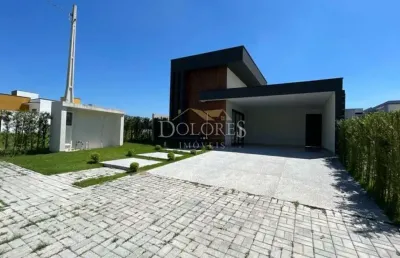 Bela casa térrea nova em terreno plano com 3 suítes no condomínio aruã brisas em mogi das cruzes