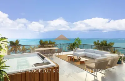 Apto 6 quartos rooftop com hidromassagem no orla resort na praia dos carneiros – 218m² | luxo total no caribe brasileiro