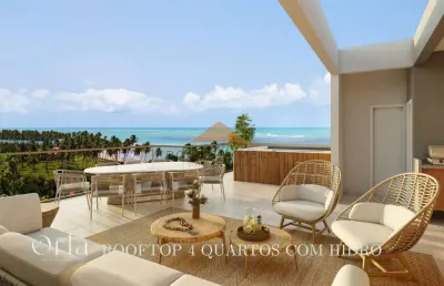 Apartamento 3 quartos rooftop com hidromassagem no orla resort na praia dos carneiros – 116m² | brinde o pôr do sol na sua hidromassagem particular