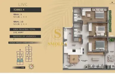 Apartamento com 3 quartos à venda na estrada haroldo soares glavan, cacupé, florianópolis, 102 m2 por r$ 1.579.000