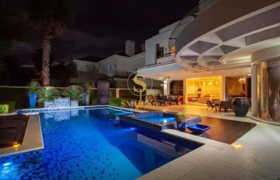 Casa em condomínio fechado com 5 quartos à venda na rua das trutas, jurerê internacional, florianópolis, 1100 m2 por r$ 22.000.000