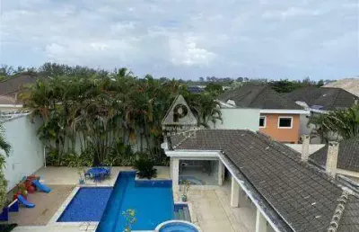 Casa de luxo, 7 quartos, 6 suites, 4 vagas, piscina, área de lazer, condominio fechado, recreio dos bandeirantes