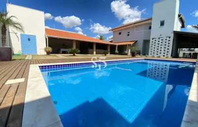Chácara de luxo à venda ou locação em paulínia-sp, parque da represa: 3 quartos, 2 suítes, 2 salas, 5 banheiros, 10 vagas, 258,52 m².