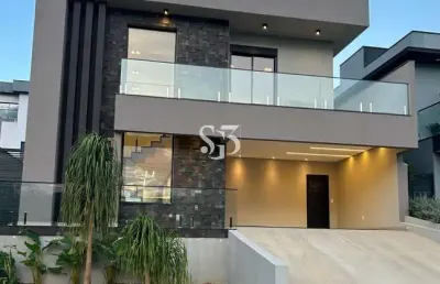 Casa em condomínio de luxo com 4 quartos, 3 suítes e 4 vagas de garagem em indaiatuba-sp.