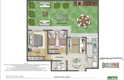 Apartamento térreo com área externa para venda no barreto em macaé/rj, 02 quartos, 1 vaga, lazer.