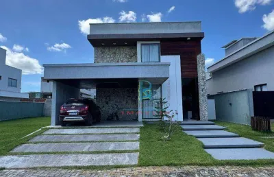 Casa porteira fechada com 4 dormitórios, 210 m² - venda por r$ 1.800.000 ou aluguel por r$ 12.500/mês - urucunema - eusébio/ce
