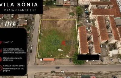 Terreno para alugar, 2400 m² por r$ 24.000,00/mês - vila antártica - praia grande/sp